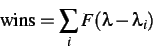 \begin{displaymath}
\text {wins}=\sum _{i}F(\lambda -\lambda _{i})
\end{displaymath}