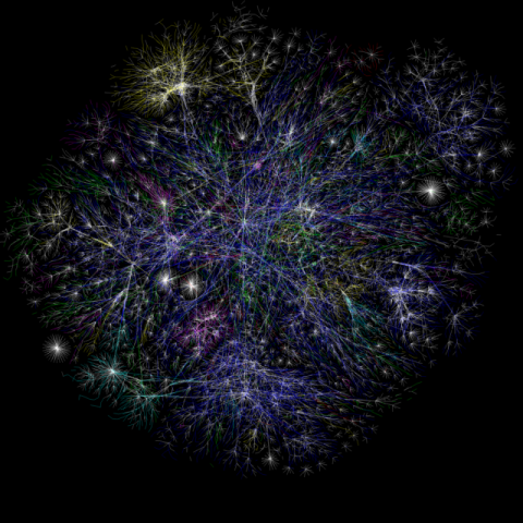 Partial map of the Internet, generated by Matt Britt